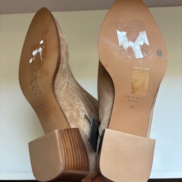 RAG & BONE Rover Zip Mid Heel Booties ALMOND Block Sz 38.5/8.5 - Picture 7 of 8